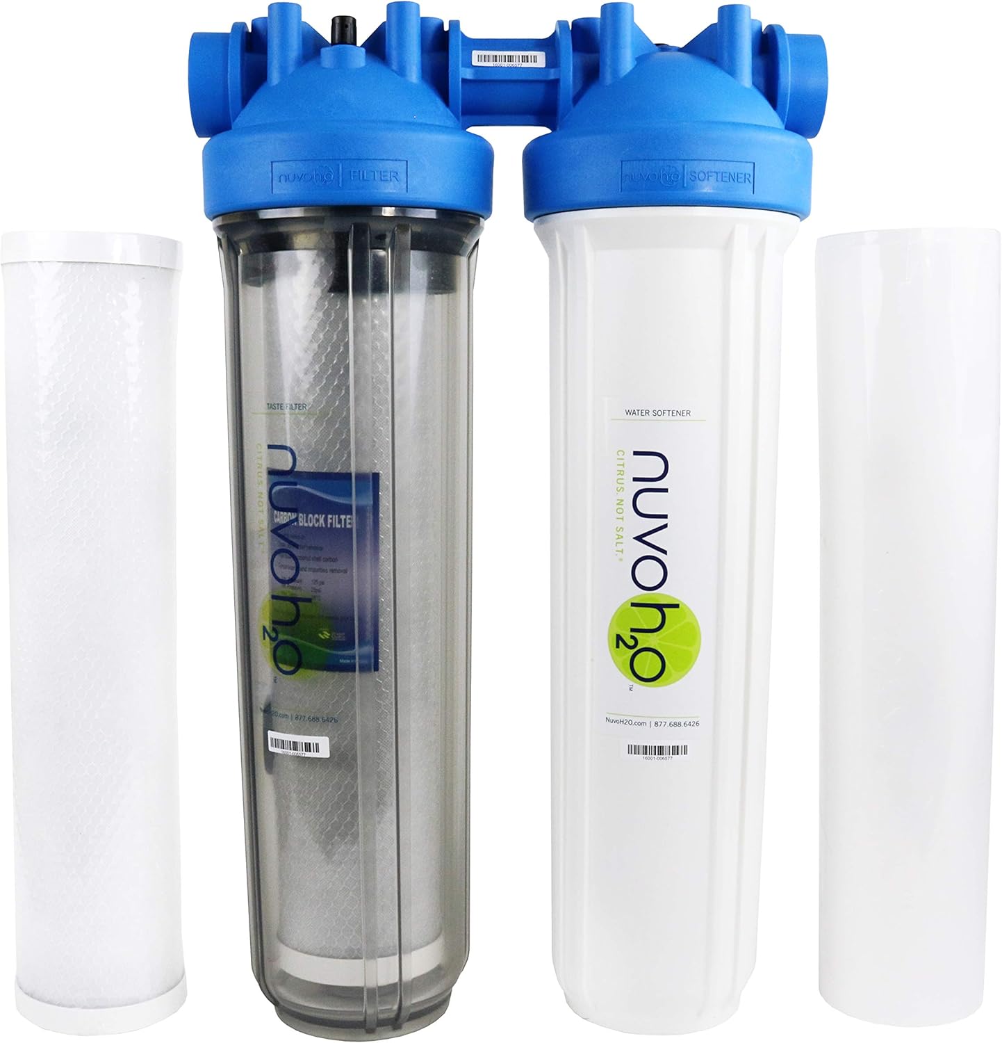 NuvoH2O Manor + Taste Complete Water Softener System, Includes 1 Manor Water Softener and 1 Taste Replacement Cartridge, Complete System