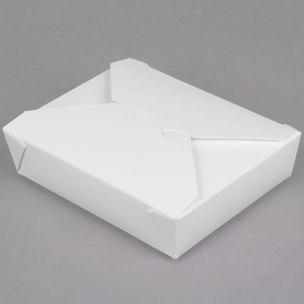 Bio-Pak 12BPWHITEM 6u0026quot; x 5u0026quot; x 1 1/2u0026quot; White Microwavable Paper #12 Take-Out Container - 240/Case