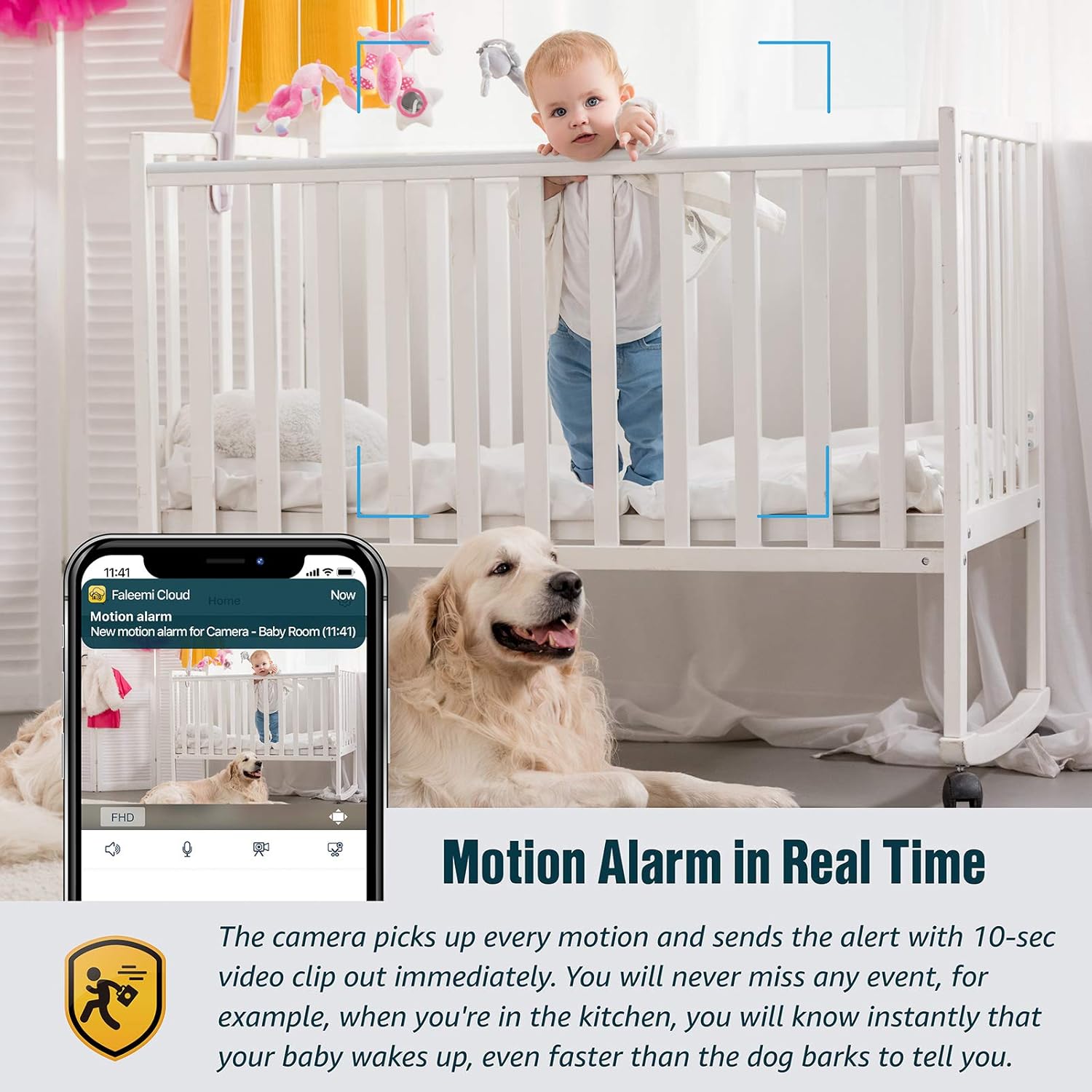 Wireless Security Camera, 1080P Pan/Tilt/Zoom WiFi Indoor Camera, Nanny Cam for Home/Pet/Baby/Elderly, with 24/7 Live Video, Night Vision, 2-Way Audio, Motion Detection, Cloud & SD Card Storage