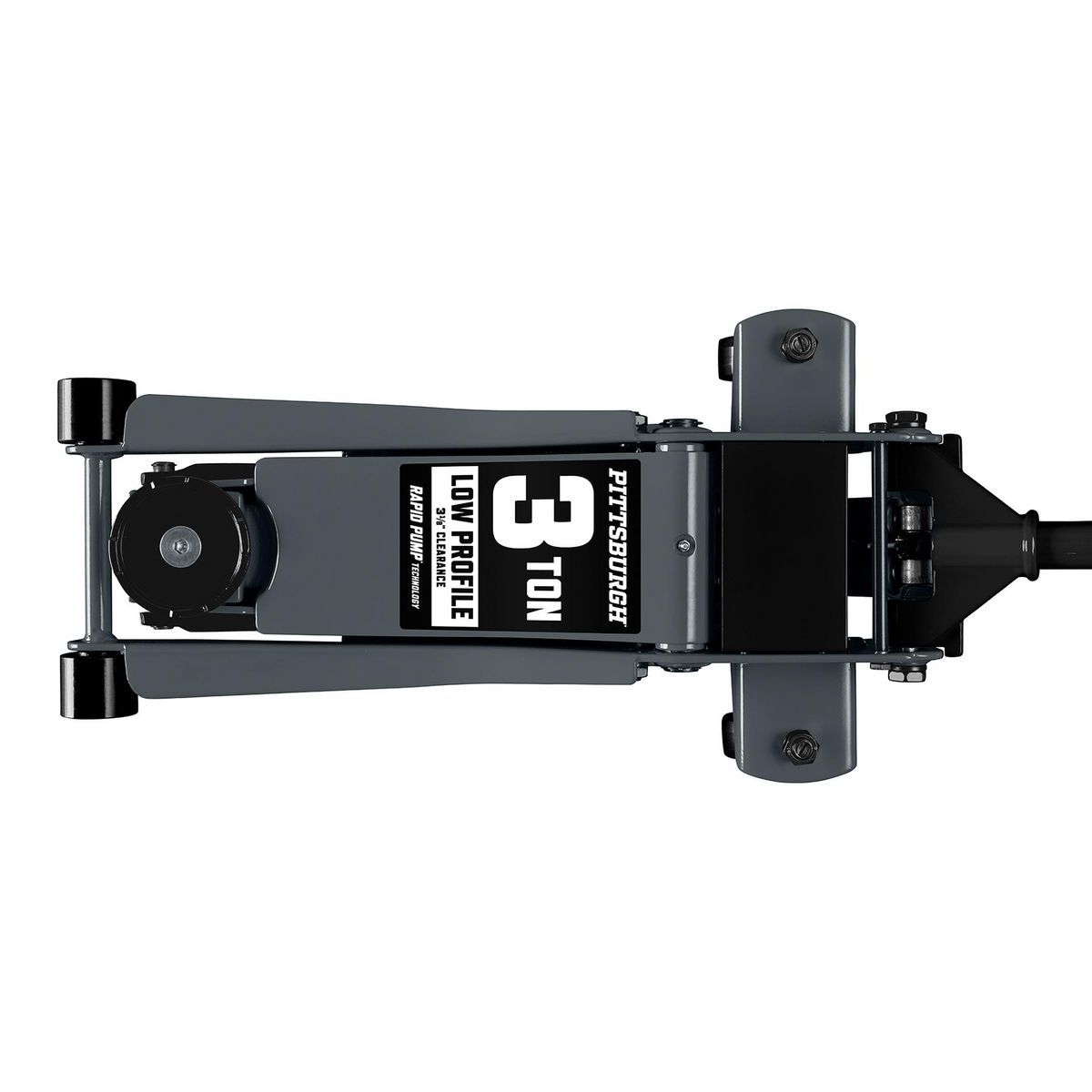 PITTSBURGH 3 Ton Low-Profile Floor Jack with RAPID PUMP, Slate Gray