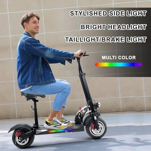 Electric Scooter for Adults, 30MPH Top Speed, 35 Miles Range, 800W Motor, 10" Off-Road Tires, Foldable E-Scooter with Seat, Commuter Electric Scooter with Seat for Adults Commuter Outdoor