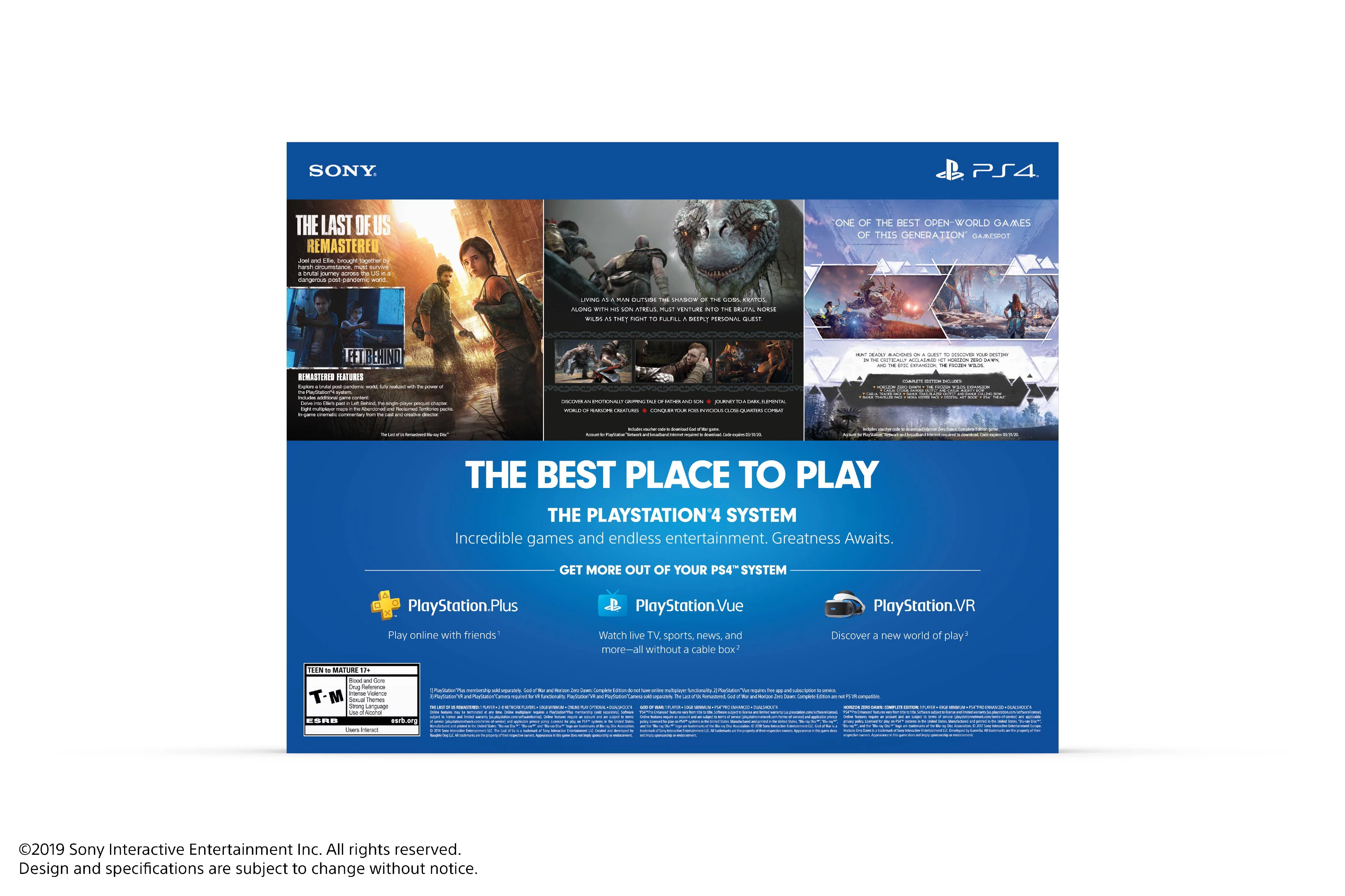 Sony PlayStation Slim 4 1TB Only on PlayStation PS4 Console Bundle Black