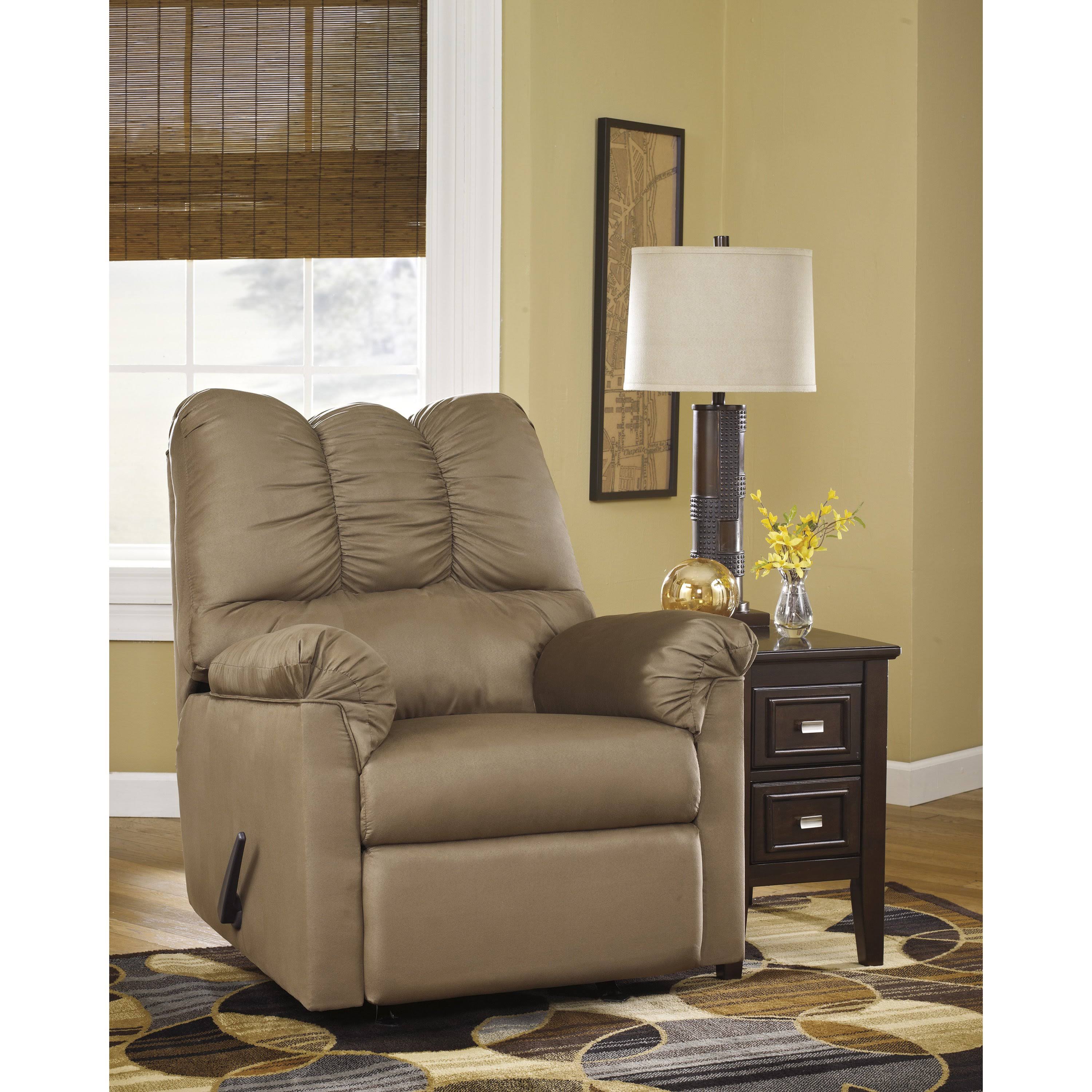 Flash Furniture Darcy Rocker Recliner in Black Microfiber