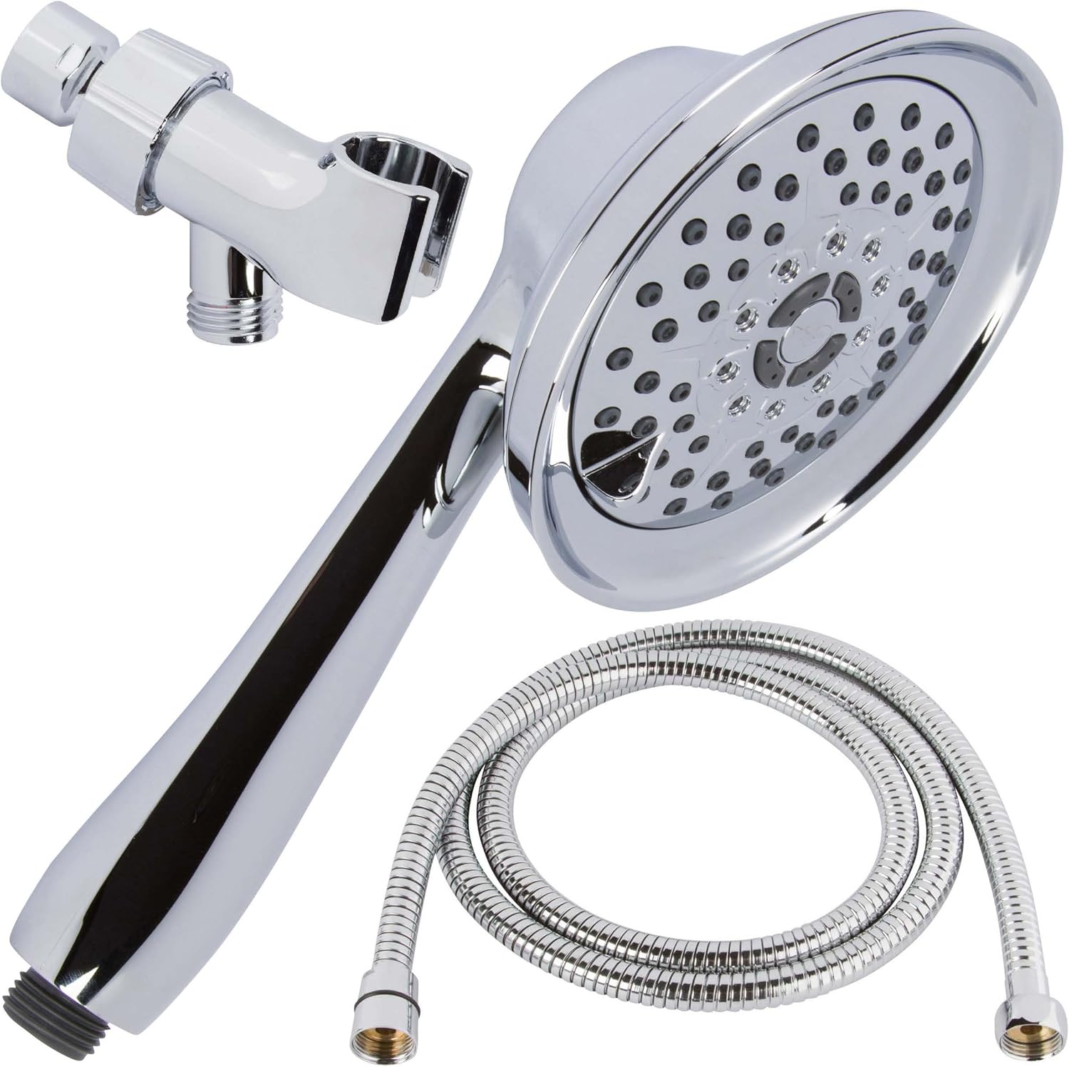 Shower Massager Handheld High Pressure - Massage & Mist Hand Held Showerhead Kit - Removable Head With Hose And Mount - Adjustable Massaging Rainfall Spray, 2.5 GPM - Chrome Pack of 2
