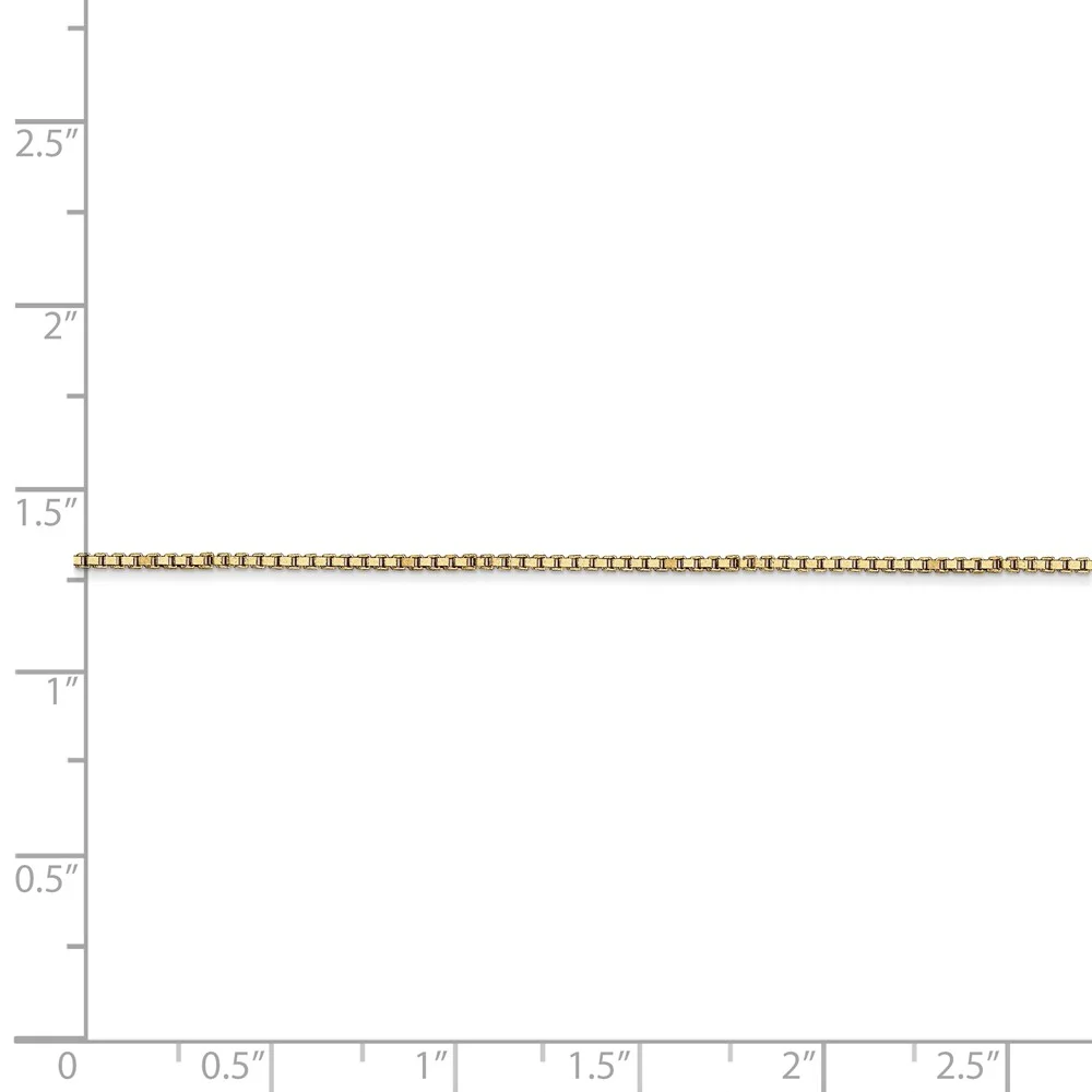Real 14kt Yellow Gold 1mm Box Chain; 20 inch; Lobster Clasp; for Adults and Teens; for Women and Men