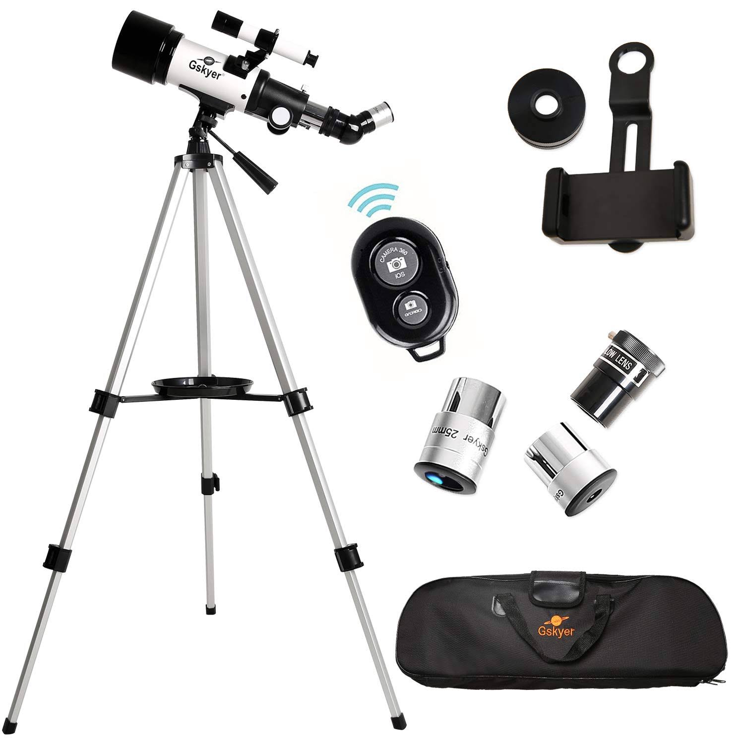 Gskyer Telescope, Travel Scope, 70mm Aperture 400mm AZ Mount Astronomical Refractor Tel