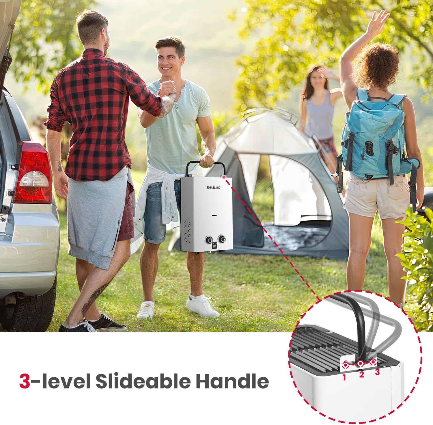 GASLAND Propane Tankless Water Heater G10 PRO, 2.64GPM 10L Propane Outdoor Water heater with Pump & Pipe Strainer for Off Grid, Ultra Slim Portable Hot Water Heater, 68,000 BTU