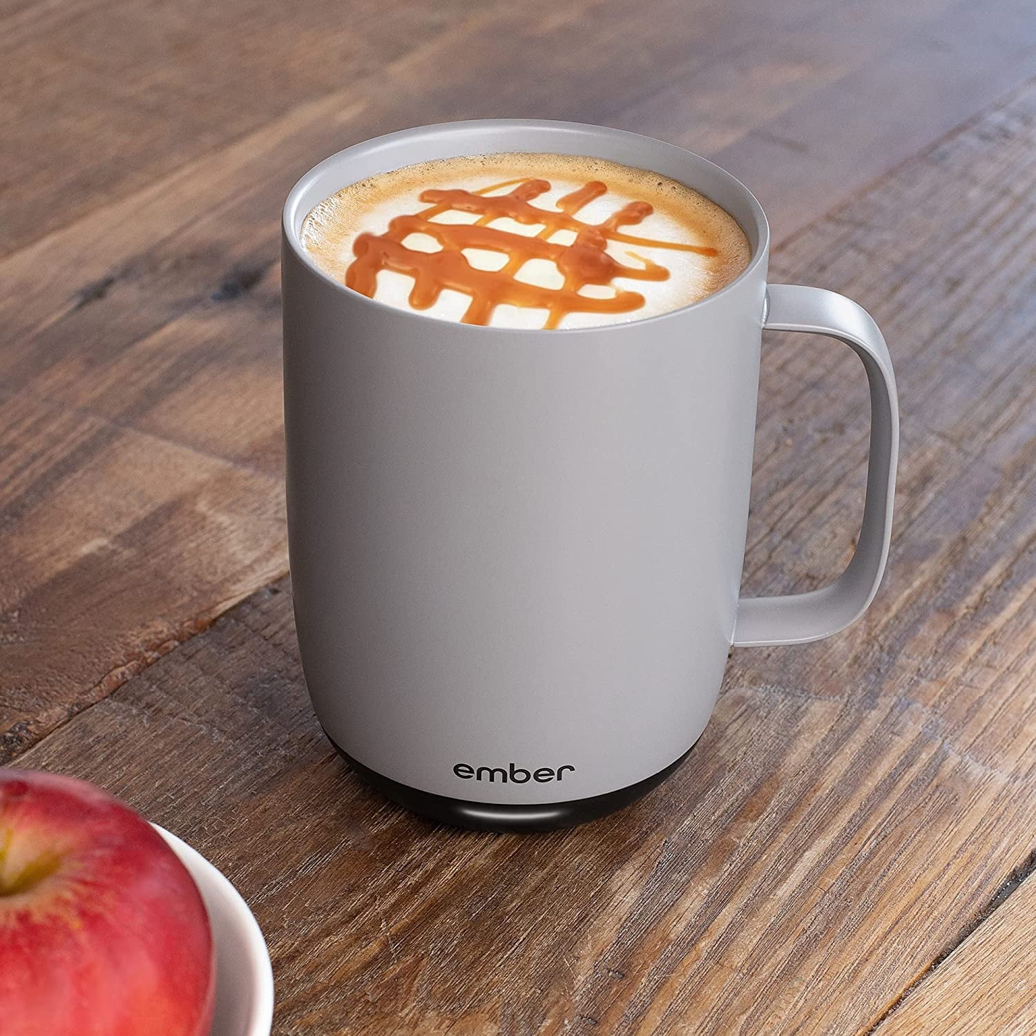 Ember Temperature Control Smart Mug 2, 14 oz, Grey, 80 min Battery Life | App Controlled Heated Coffee Mug | Improved Design with Clear Splash-Proof Sliding Lid