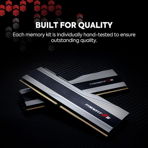 G.SKILL Trident Z5 Series (Intel XMP 3.0) DDR5 RAM 32GB (2x16GB) 6000MT/s CL36-36-36-96 1.35V Desktop Computer Memory UDIMM - Metallic Silver (F5-6000J3636F16GA2-TZ5S)