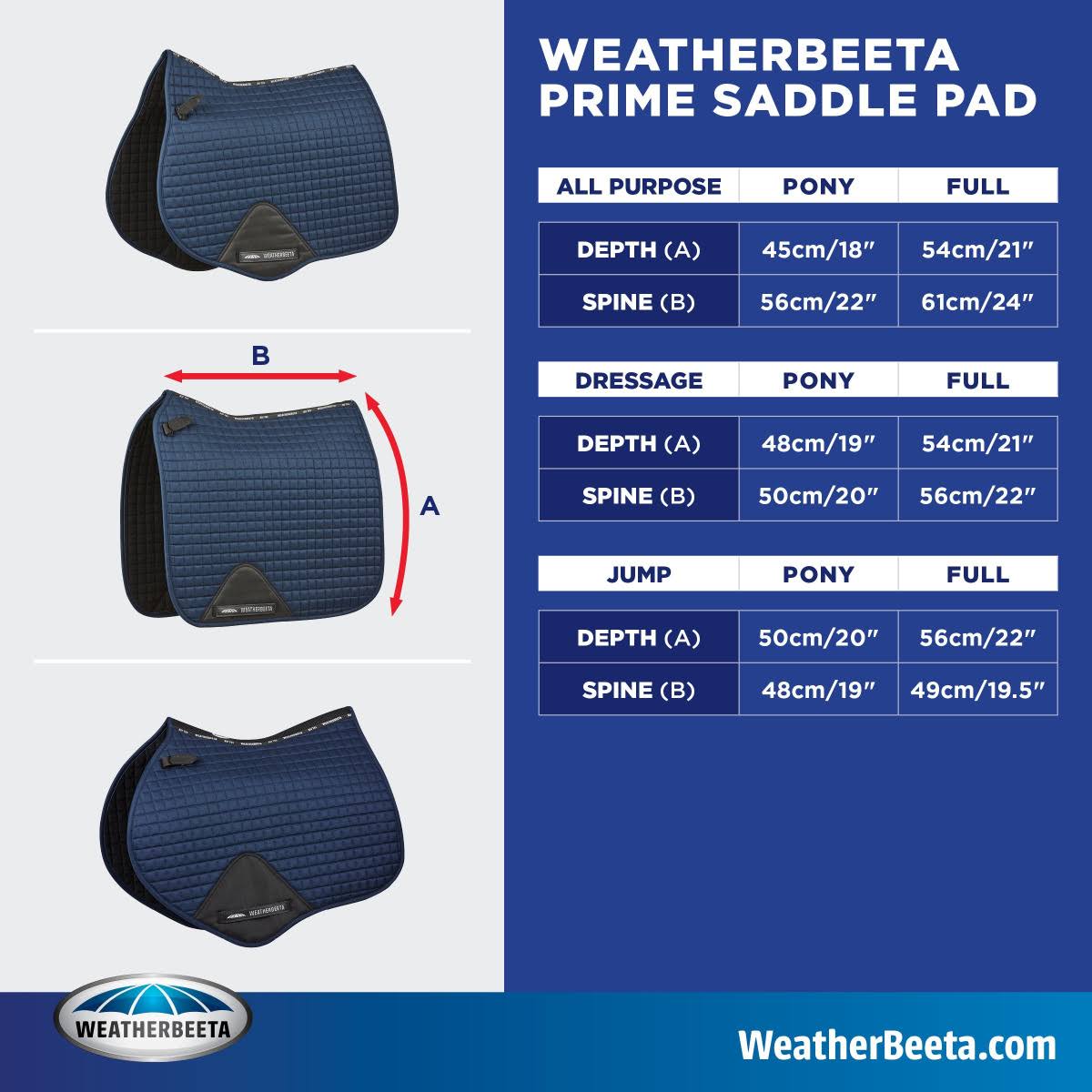 Weatherbeeta Prime Ombre Jump Shaped Saddle Pad - Midnight Aurora