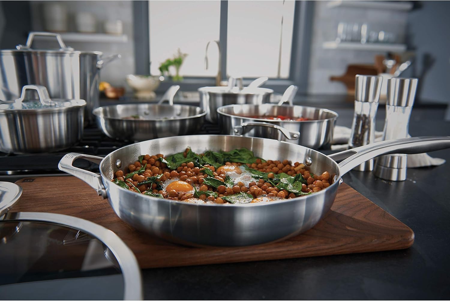 Calphalon Premier Stainless Steel Pots and Pans, 11-Piece Cookware Set