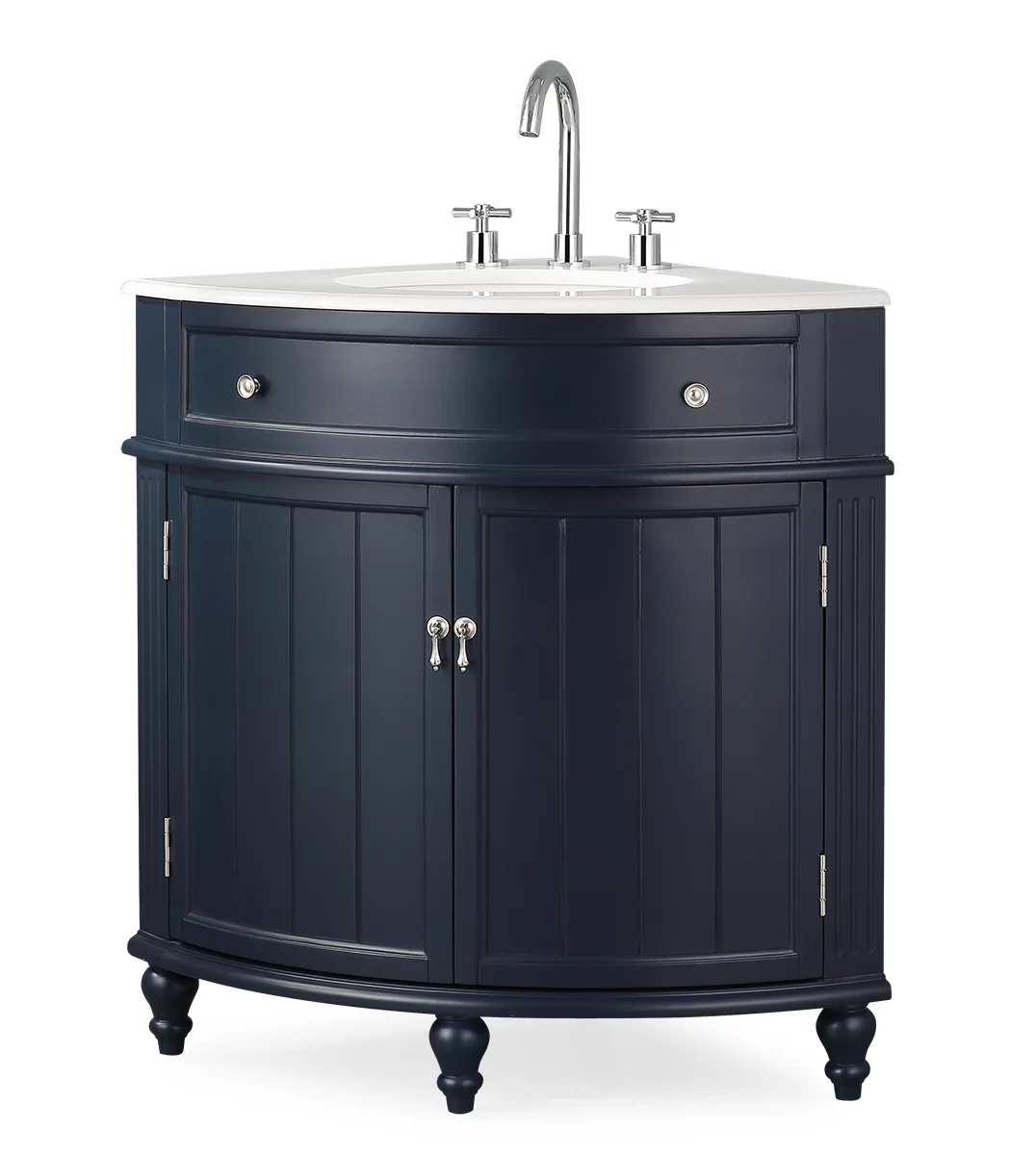 24" Benton Collection Thomasville Dark Blue Corner Bathroom Vanity ZK-47588NB