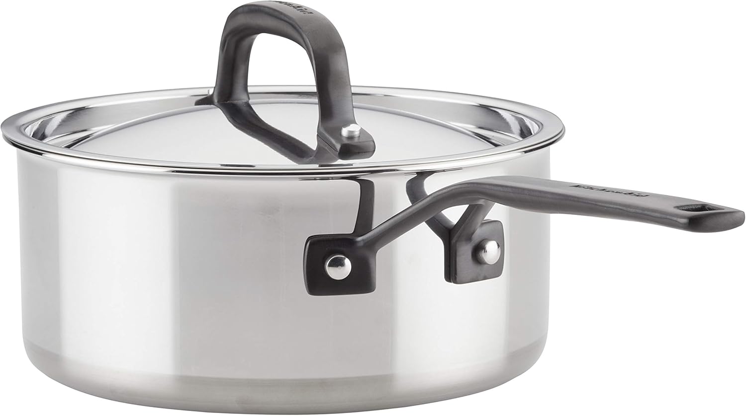 KitchenAid 5-Ply Clad Stainless Steel Cookware Pots and Pans Set, 10 Piece, Polished Stainless
