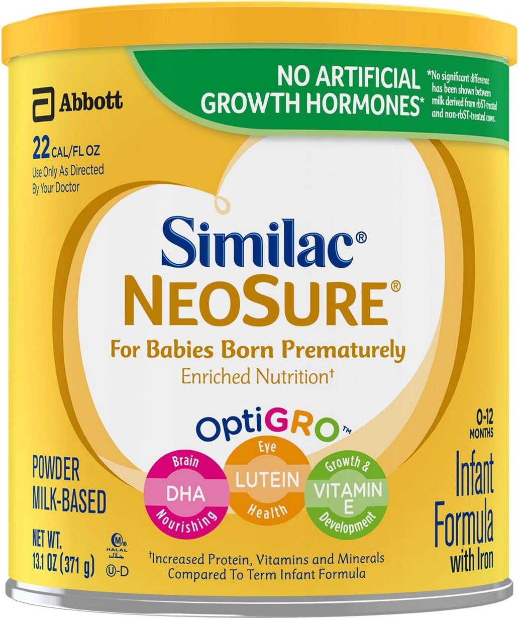 Similac NeoSure Infant Formula with Iron, For Babies Born Prematurely 13.1 oz, 6 Count Pack of 2