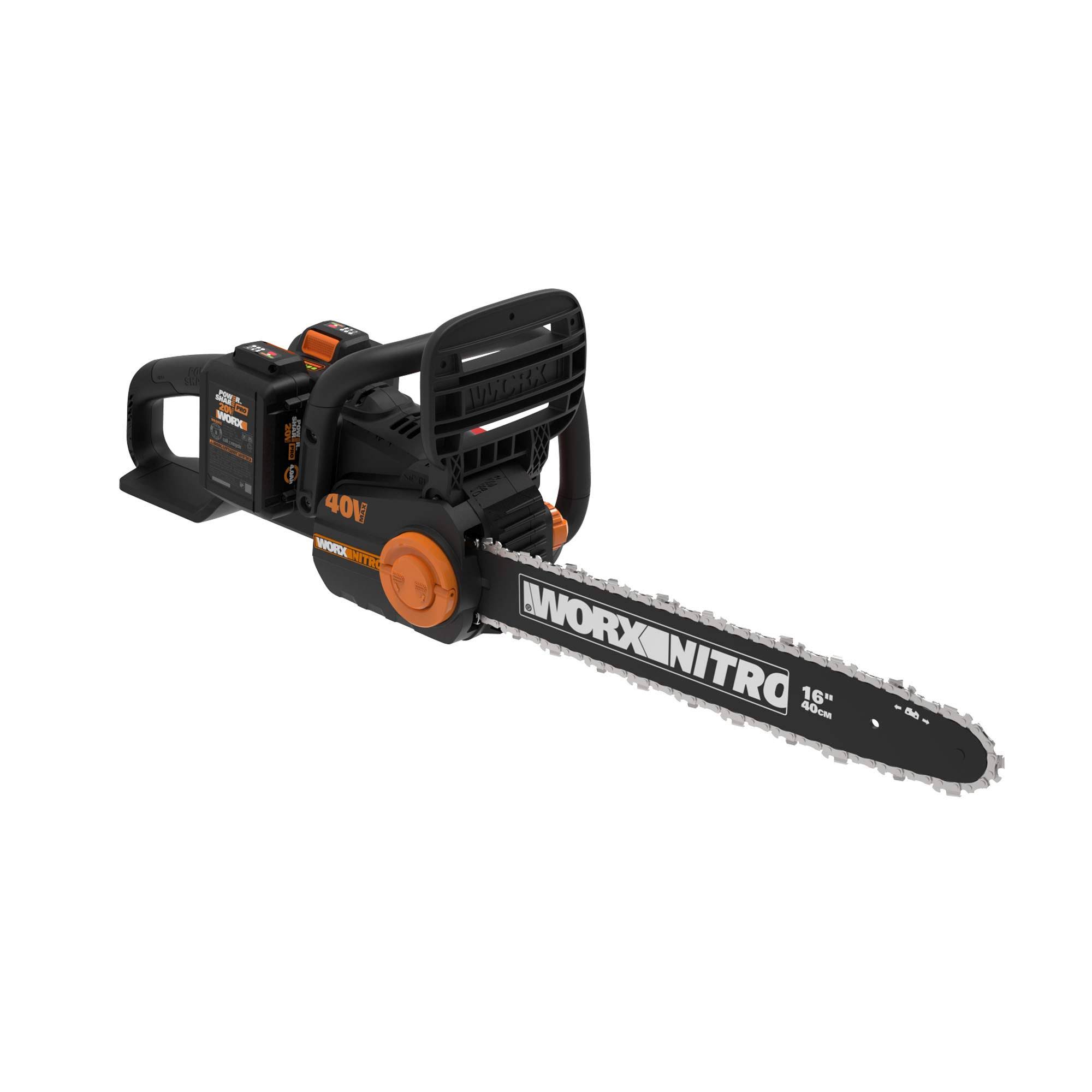 Worx Nitro 40V Power Share Cordless 16x22 Chainsaw with Brushless Motor WG385