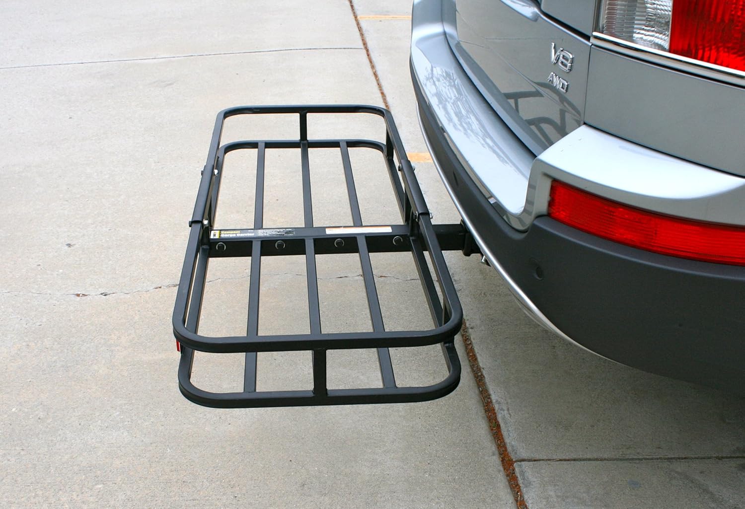 MaxxHaul 70107 53 x 19-1/2 Hitch Cargo Carrier - Trailer Hitch Mount Steel Cargo Carrier With High Side Rails For RV's, Trucks, SUV's, Vans, Cars With 2 Hitch Receiver - 500-lb Load Capacity , Black