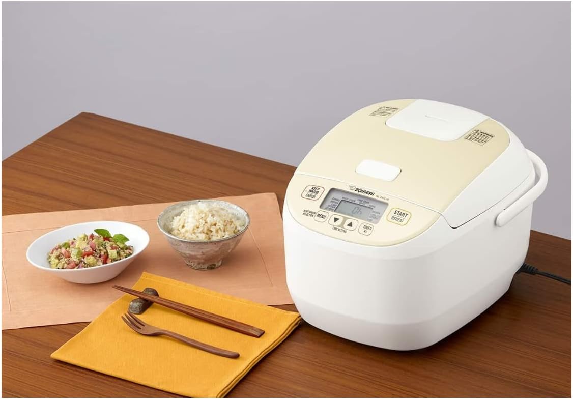 Zojirushi NL-DCC18CP Micom Rice Cooker and Warmer with Rice Container Bin and Rice Washing Bowl Bundle (3 Items)