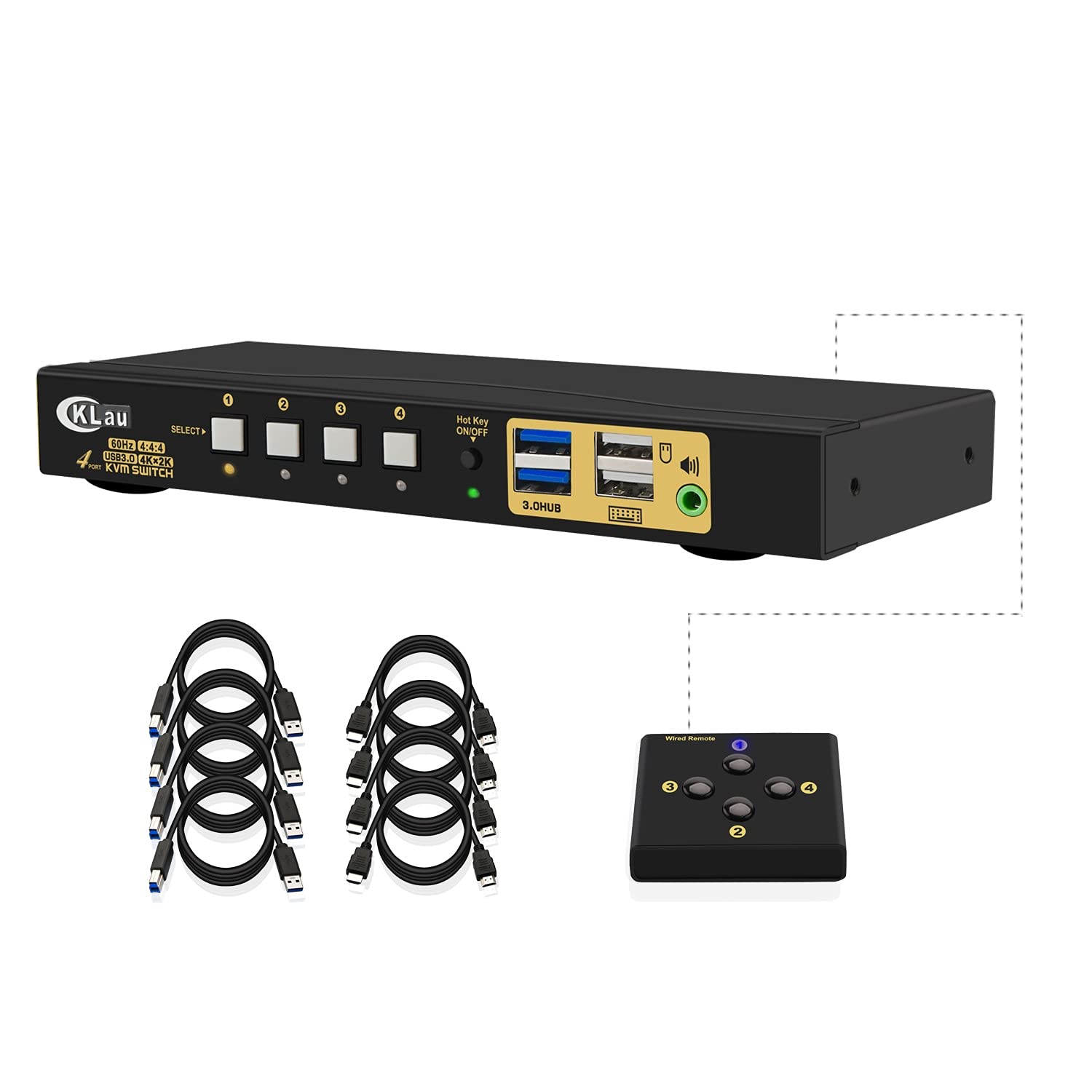 USB-C KVM, 4K@60Hz 2 in 1 Out Type-C KVM Switch with Audio, USB 2.0 Hub and Cables, Computers Monitor Keyboard Video Mouse Peripheral Switcher