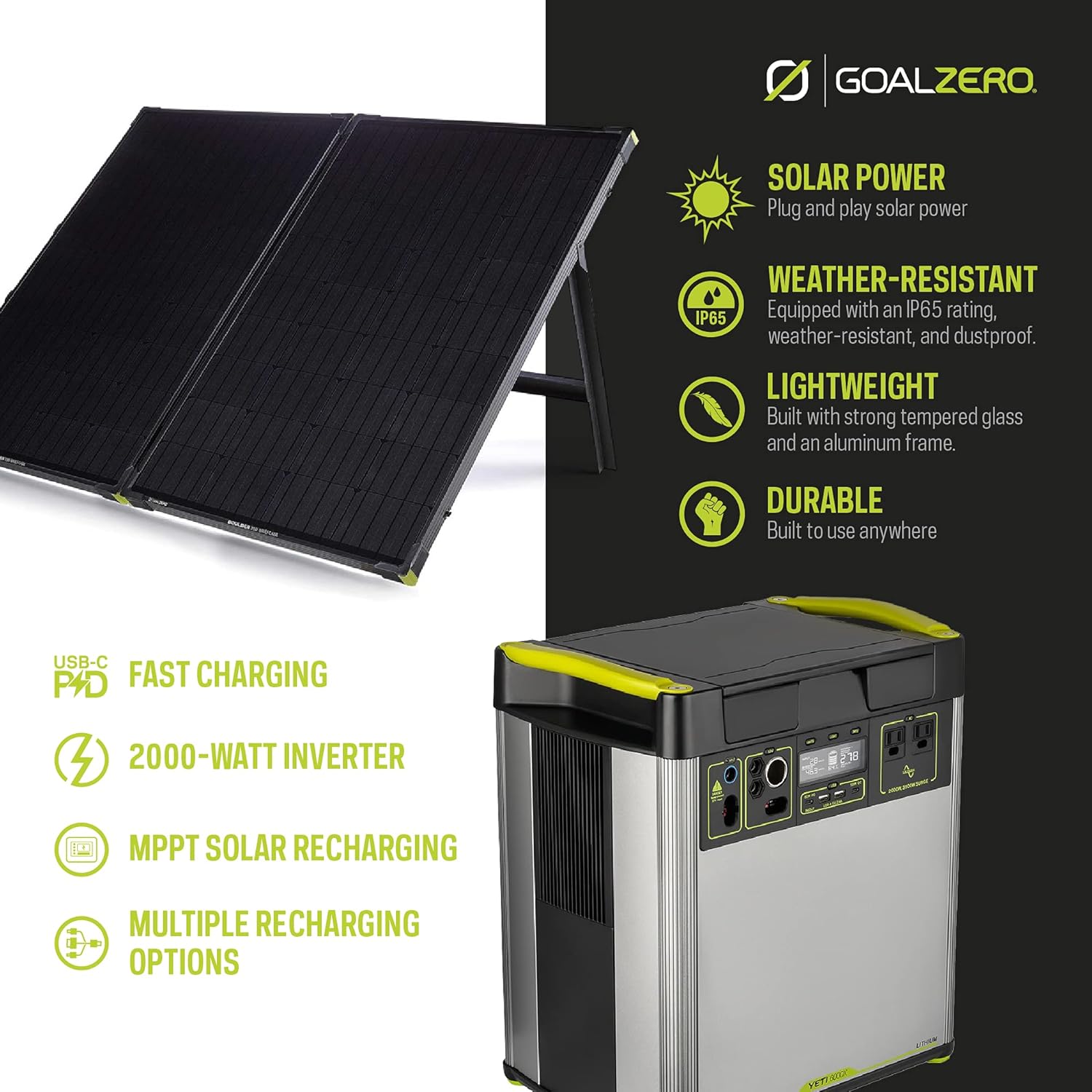 Goal Zero Yeti 6000X Portable Power Station, 6,071-Watt-Hours Portable Lithium-Battery Generator with 2,000-Watt AC Inverter, Solar Generator for Indoor and Outdoor Use