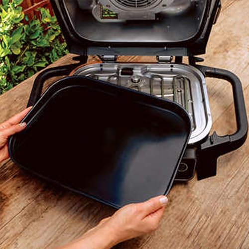 Ninja OG701 Woodfire Outdoor Grill & Smoker 7-in-1 Air Fryer Bake Roast Broil uses Woodfire Pellets(1 Pack Included) Portable, Electric, Grey(Renewed)