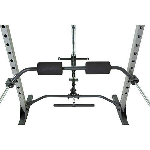 Fitness Reality 810XLT Super Max Power Cage with Optional LAT Pull-Down Attachment and Adjustable Leg Hold-Down