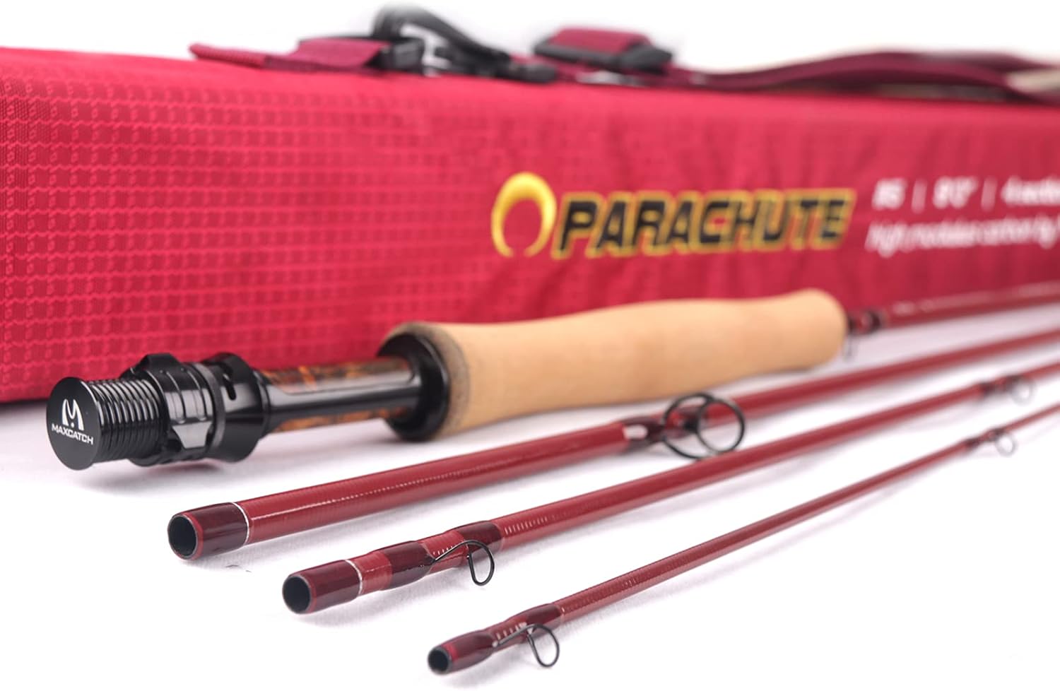 M MAXIMUMCATCH Maxcatch Parachute Fly Fishing Rod 4 Piece 9ft 5wt Graphite IM12/40T Carbon Fiber Fast Action Fly Rod