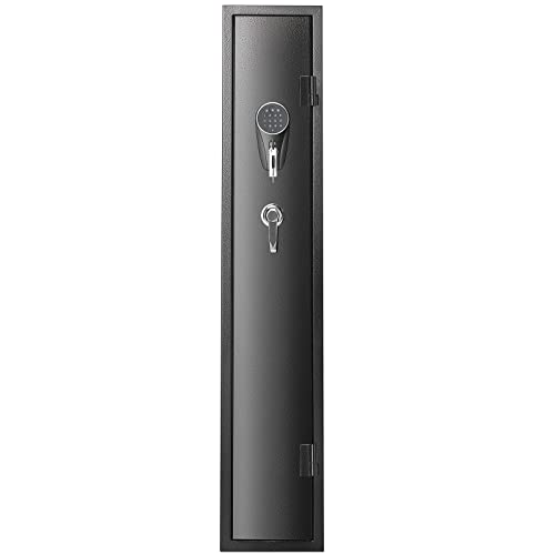 VEVOR 6-8 Rifles Gun Safe, Rifle Safe with Fingerprint & Digital Keypad Lock, Gun Storage Cabinet for Shotguns with Built-in Storage Locker, Removable Storage Shelf for Home Long Gun and Pistols