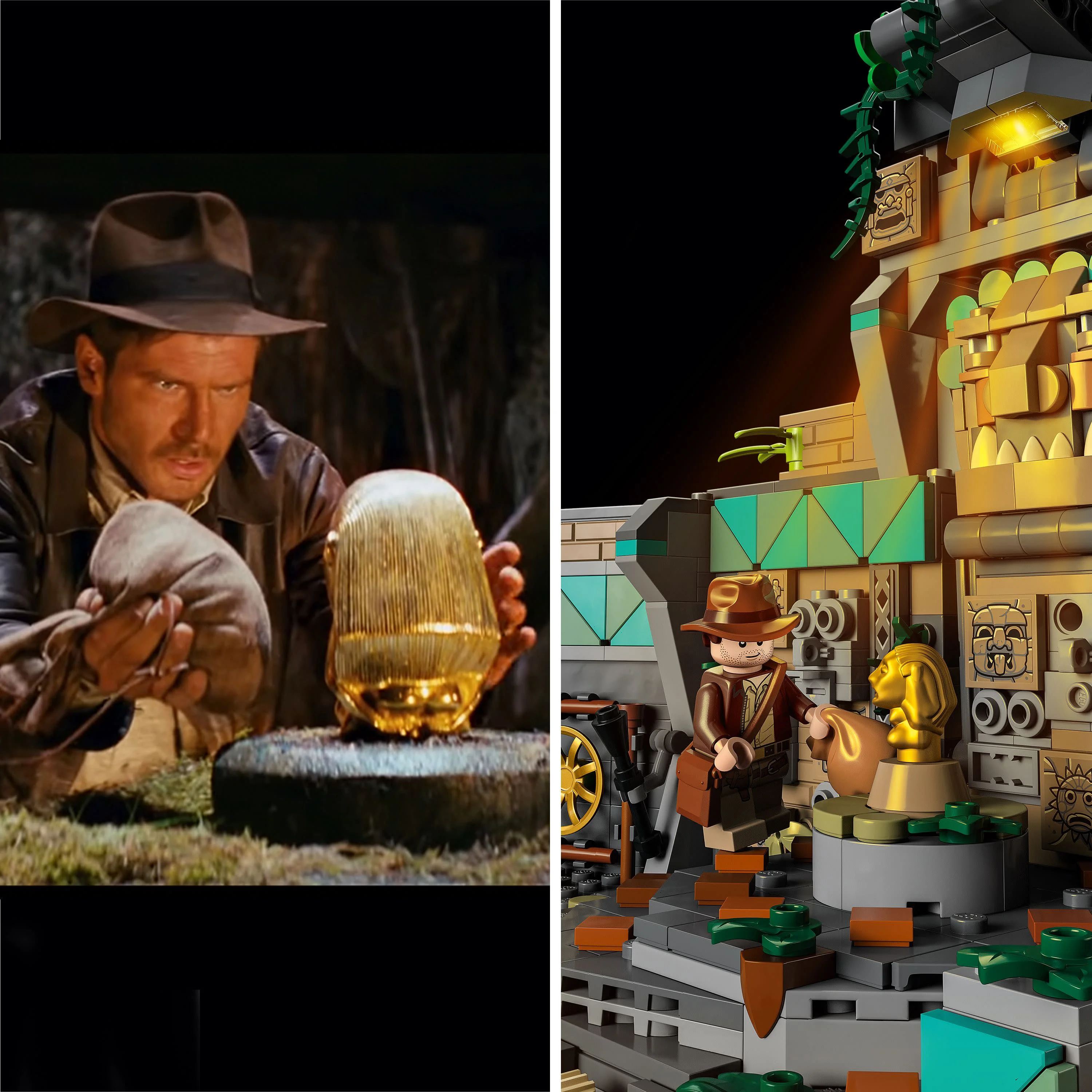 LEGO Indiana Jones Temple of the Golden Idol 77015 Building Project for Adults, Iconic Raiders of the Lost Ark Movie Scene, includes 4 minifigures: Indiana Jones, Satipo, Belloq and a Hovitos Warrior