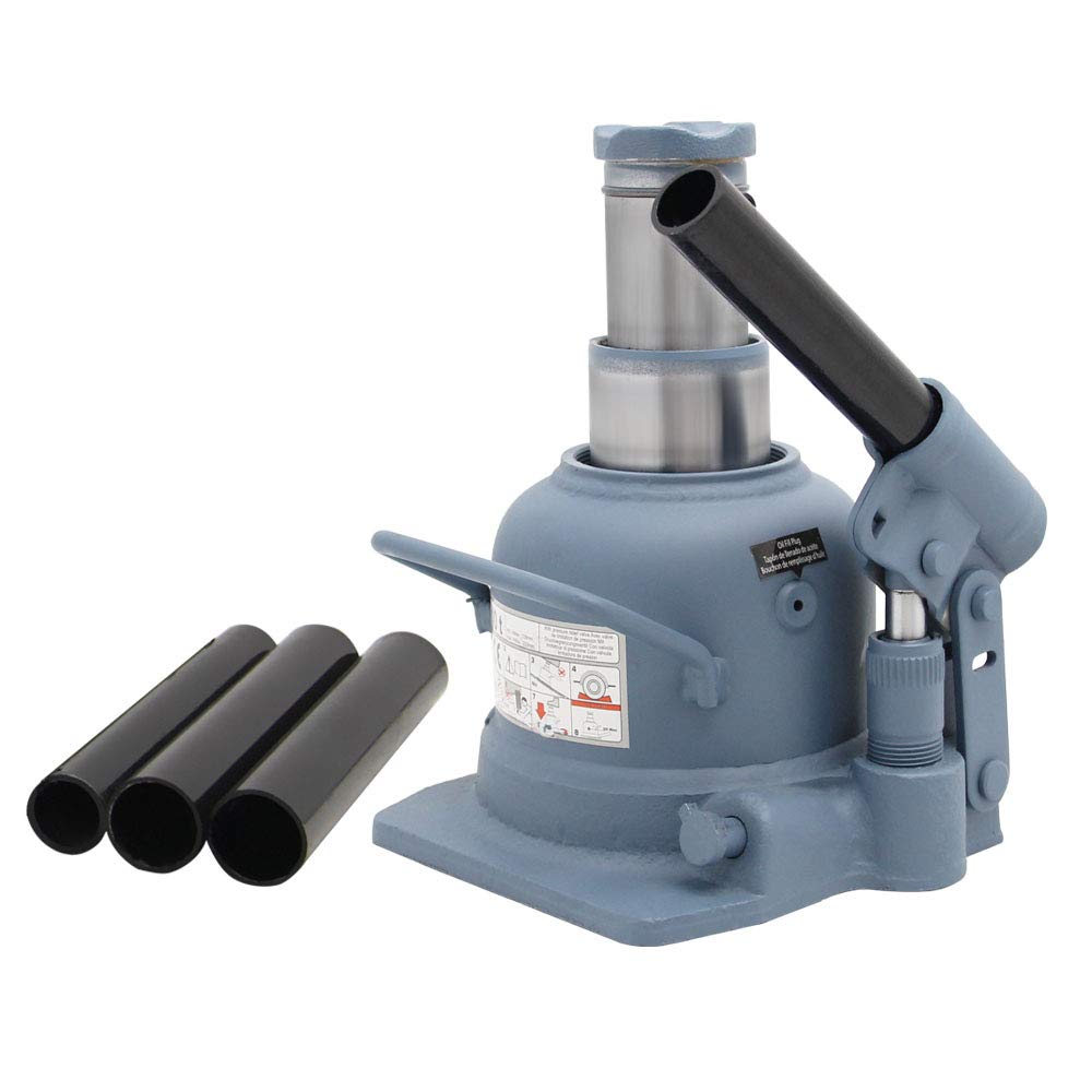 BAOSHISHAN 12 Ton High Lift Bottle Jack 9.25" to 23.23" Lifting Range Heavy Duty Double Ram Hydraulic Truck Jack