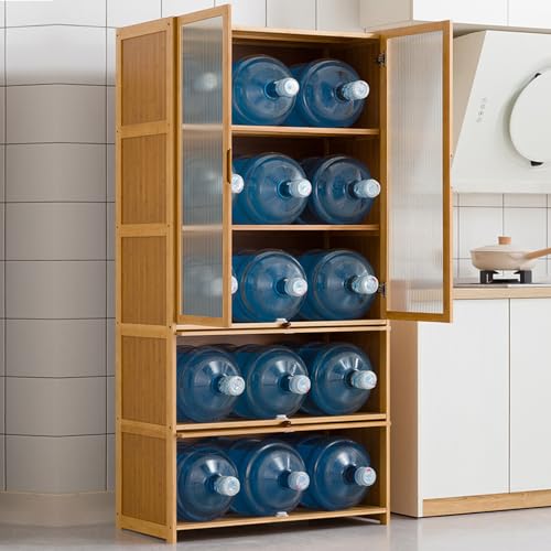 5 Tier Curio Display Cabinet with Acrylic Glass Door, Large Capacity Storage Cabinet Collectibles Toy Organizers Rack & Display Shelf, Kids Bookshelf and Bookcase for Playroom, Bedroom…