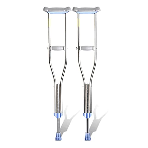 Adult Armpit Crutches Adjustable Height Built-in Spring Shock-Absorbing Adult Stainless Steel Crutches Comfortable Crutches