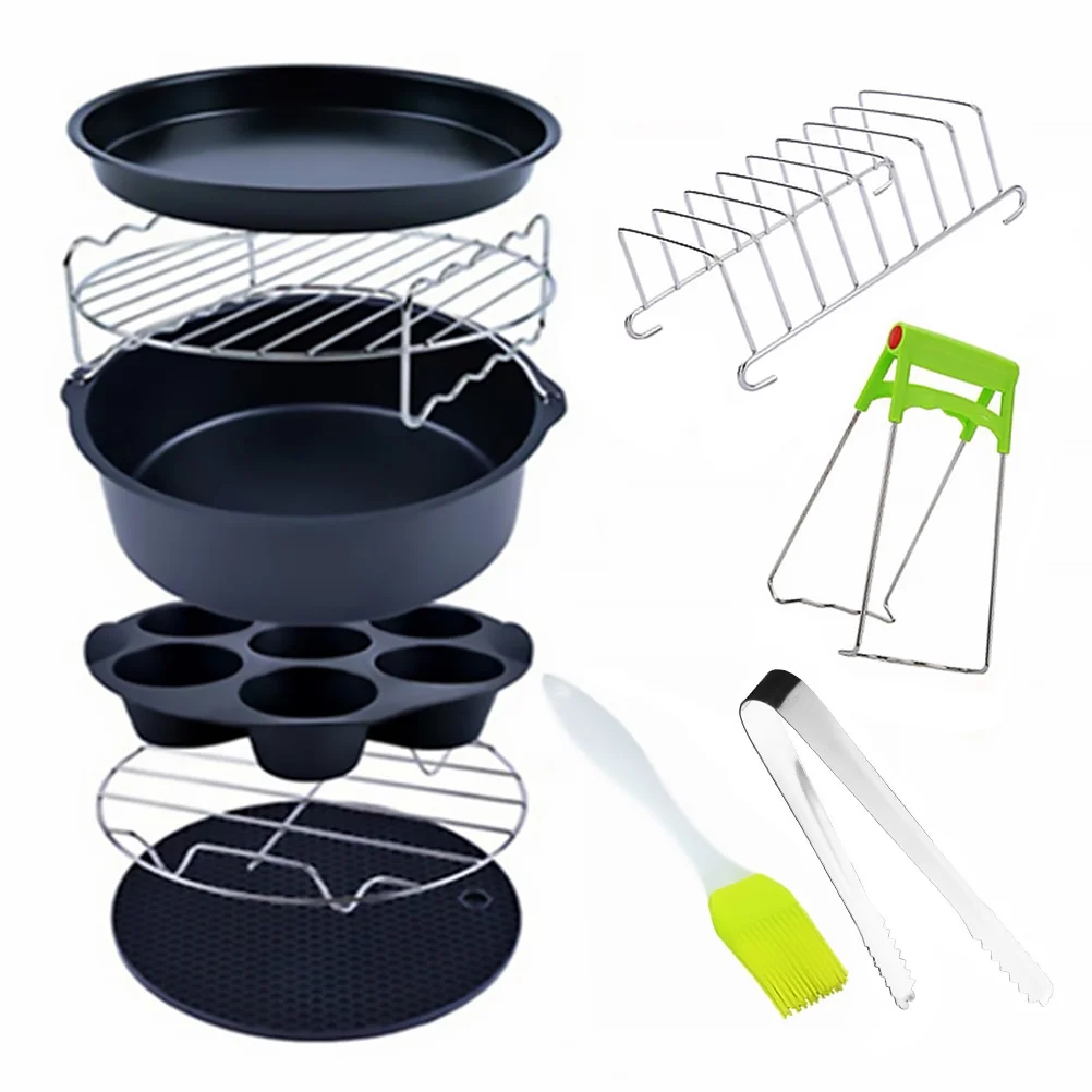Frcolor Air Fryer Accessories Cooker Oven Set Kitchen Qt 7 3 Fry French Kit Food Rack Drying Trivet Accessory Basket Mould Cake