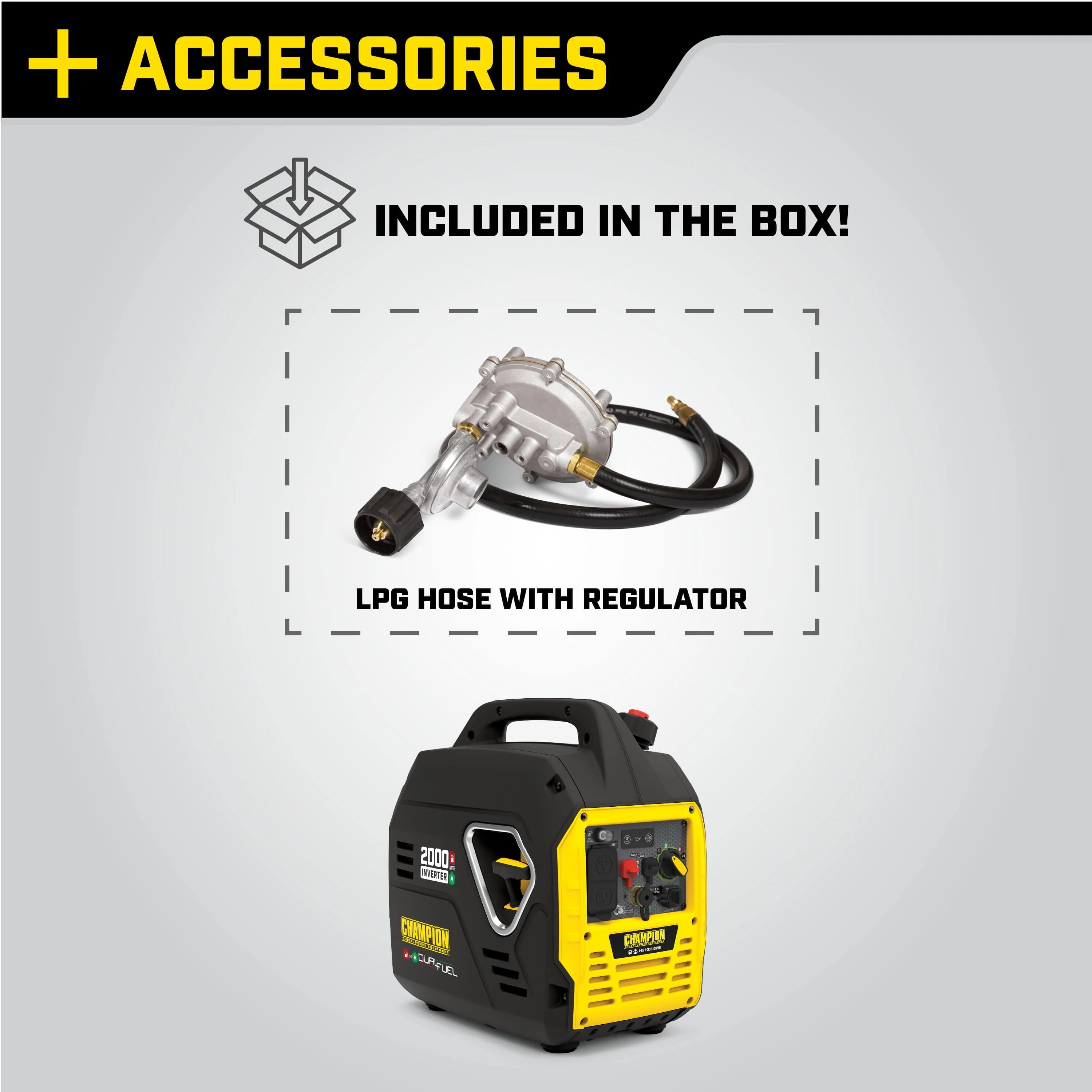 Champion Power Equipment 2000 Watt Dual Fuel Pull Cord Start Inverter Generator