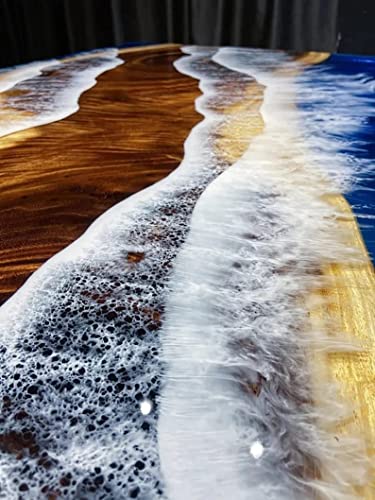 Personalized Large EPOXY Table, Resin Dining Table for 2, 4, 6, 8 River Dining Table Top, Wood Epoxy Coffee Table Top, Living Room Table (without Stand, 48 x 24 Inches)
