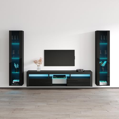 Bari 200 Floating Entertainment Center (Black, 42)