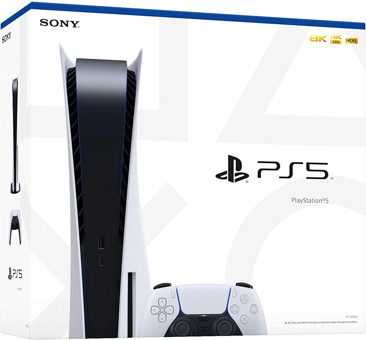 Sony PS5 Playstation 5 Console Disc Version + 1 Wireless Controller, x86-64-AMD Ryzen Zen 8 Cores CPU, 16GB GDDR6 Memory, 800GB SSD Storage - Christmas Deer gift bag