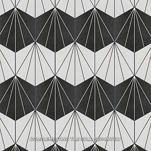 SomerTile FCDASBX Aster Hex Blanco Encaustic Porcelain Floor and Wall Tile, 25