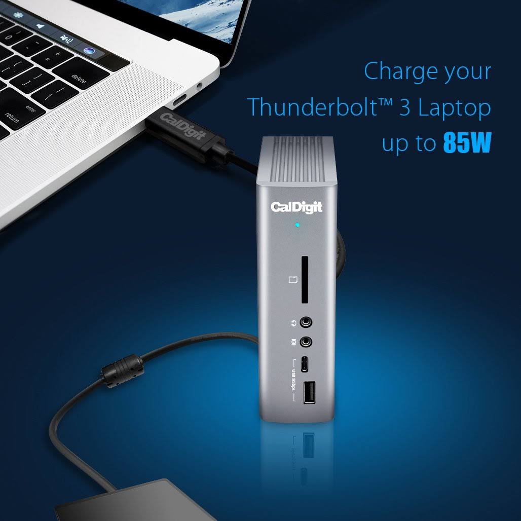CalDigit Thunderbolt Station 3 Plus Docking Station with 15 Ports and 0.7m Passive Cable, Space Gray