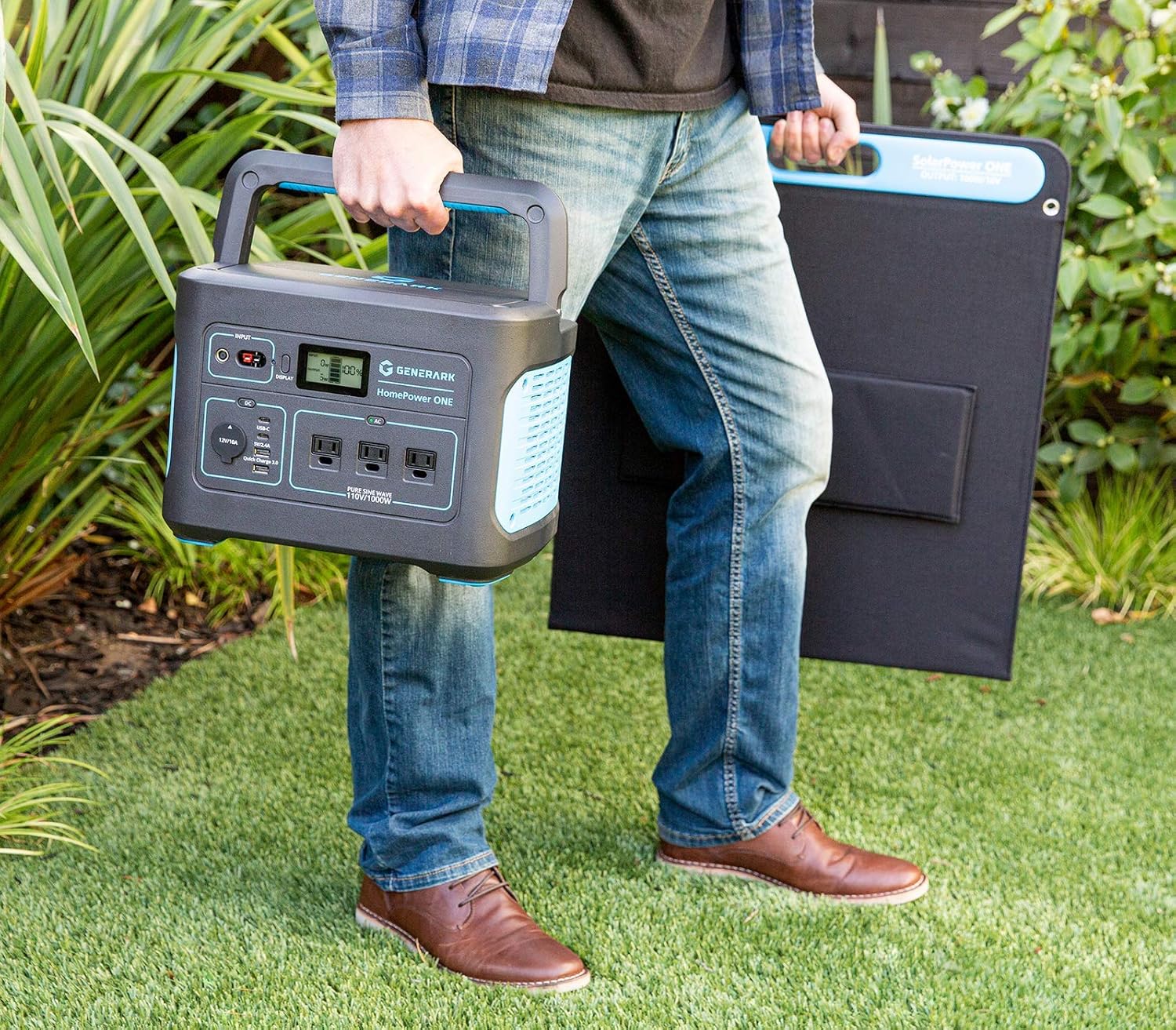 Generark HomePower ONE: Backup Battery Power Station For Homes, Emergency Power Supply. 1000W-2000W at 110V. Up To 7 Days of Backup Power. 8 Outlets. Easy Recharge. Portable Solar Generators.