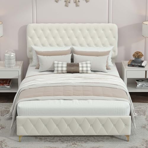 Queen Size Lift Up Bed Frame with Oversized Storage, Velvet Hydraulic Storage Platform Bed with Deep Button Tufted Adjustable Headboard for Bedroom, Grey