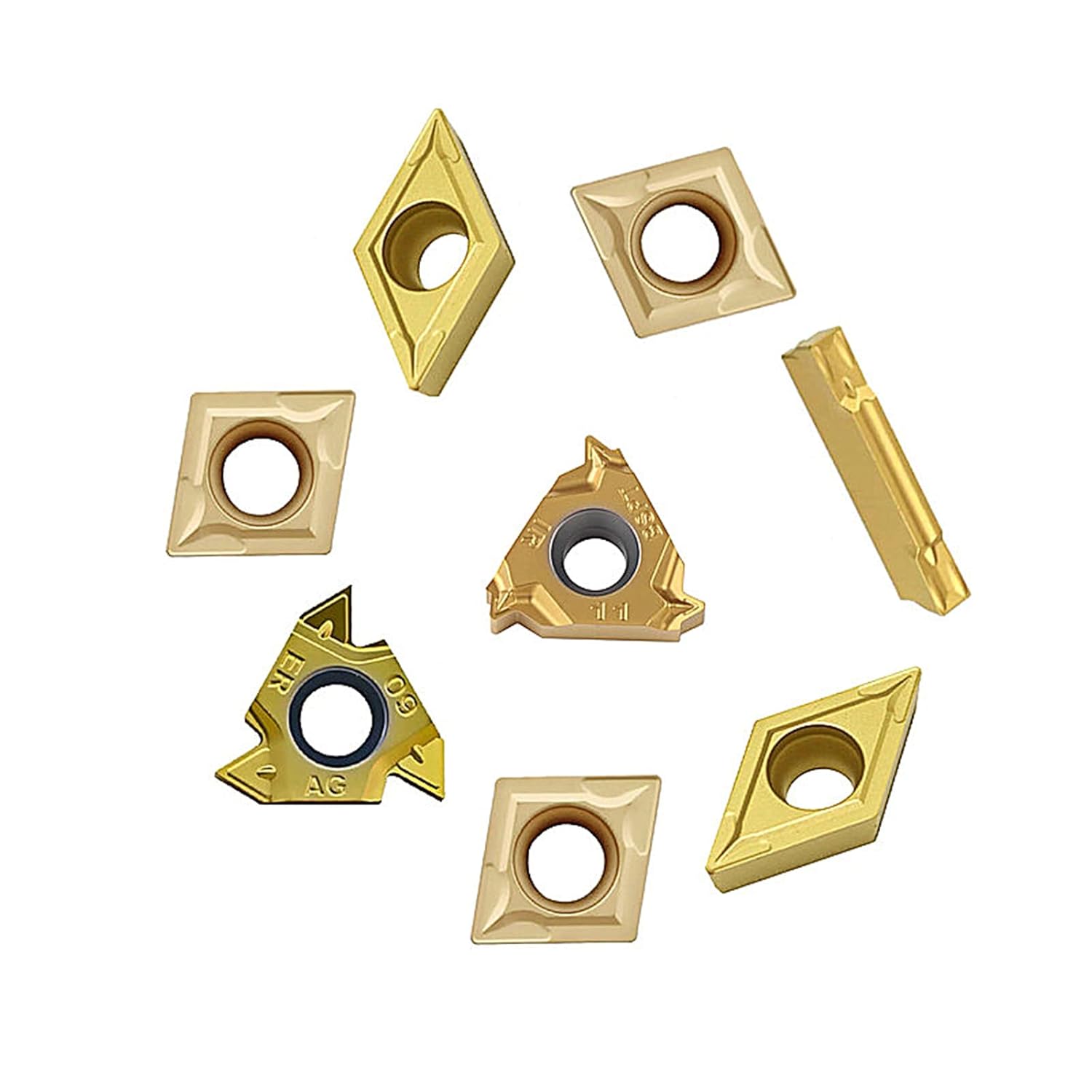MABUARN Turning Holders 8 Sets 3/8 Shank Lathe Turning Tool Holders with Indexable Carbide Inserts for Turning Boring Grooving Cutting Threading