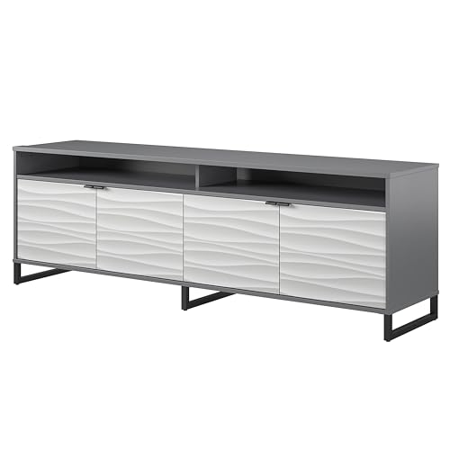 Ameriwood Home Monterey 1 Door / 3 Drawer Accent Cabinet, Faux Wave/Graphite