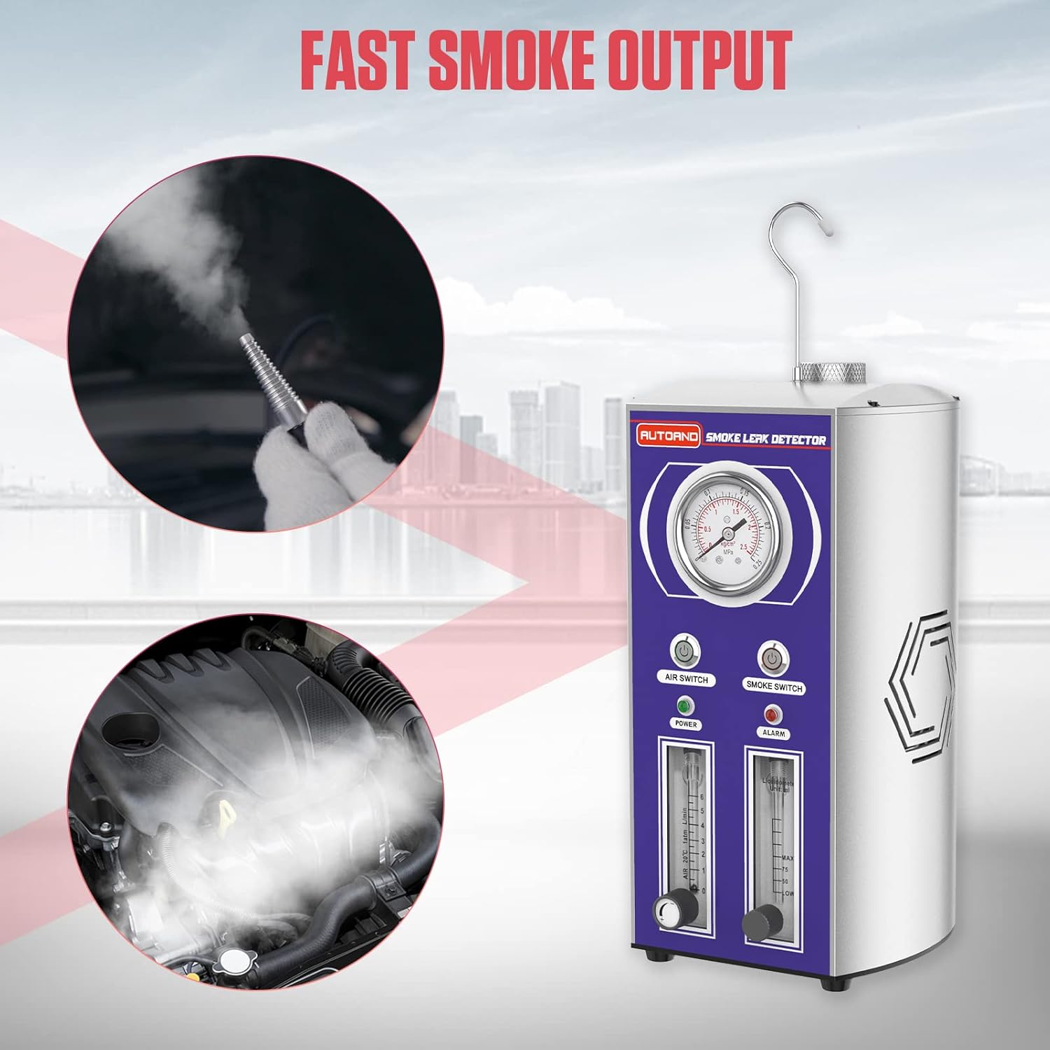 AUTOAND EVAP Smoke Machine Leak Detector, 2 Modes Automotive Fuel Pipe System Leakage Diagnostic Tester for 12V Motorcycle/Cars/SUVs/Boat (Newest)