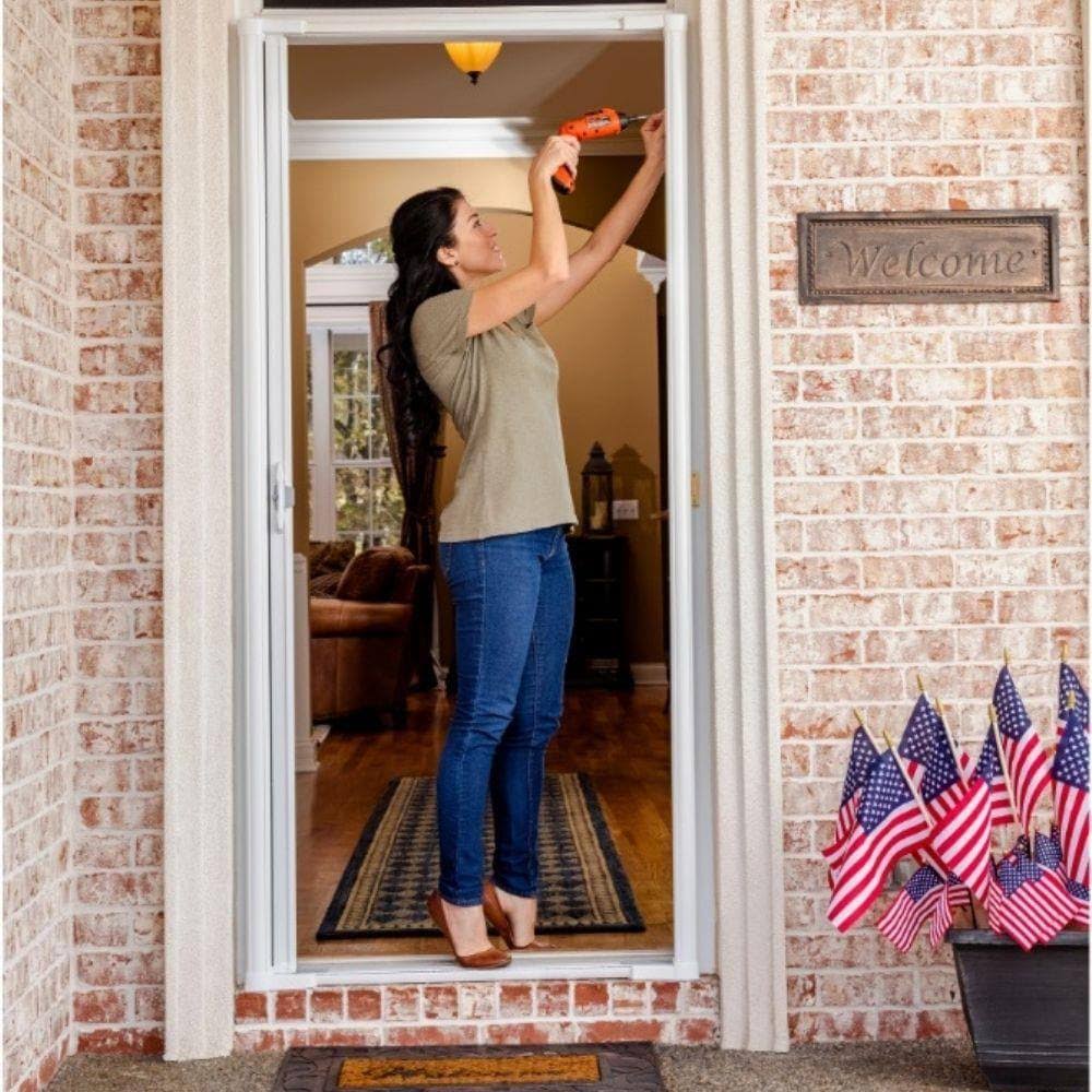 Larson Brisa 36-in x 96-in Black Aluminum Frame Retractable Screen Door | 77210581
