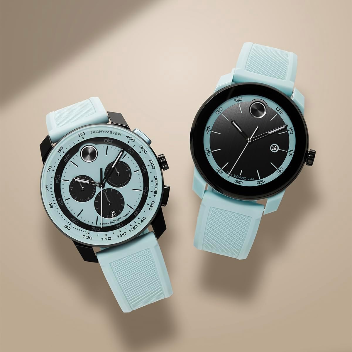 Movado Bold TR90 Men's Sport Watch - Swiss Quartz Chronograph Movement, Silicone Strap - 3 ATM Water Resistance - Luxury Fashion Timepiece for Him - 42mm