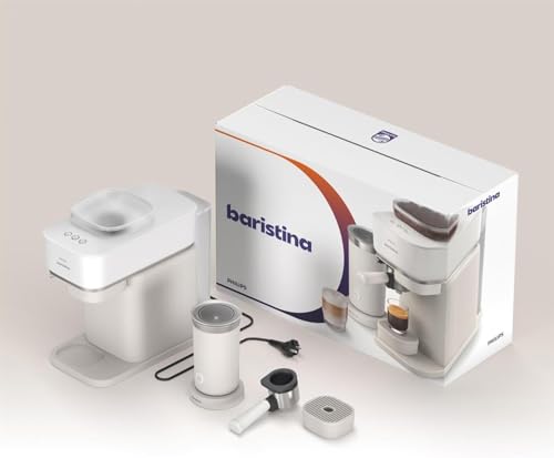 Philips Baristina Espresso Machine, Grind, Tamp & Brew Coffee Beans in One Swipe, Compact, 16 Bar Pump Pressure, Automatic Grinder, Black with Black Portafilter (BAR300/60)