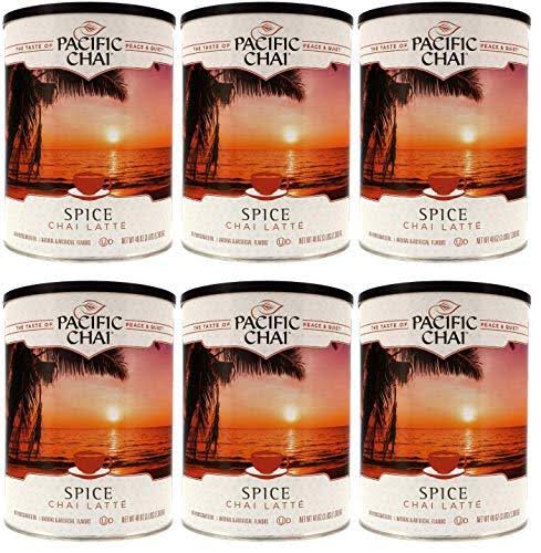 Pacific Chai Spice Chai Latte Instant Powdered Mix, 3 Pound Canister (Pack of 6)