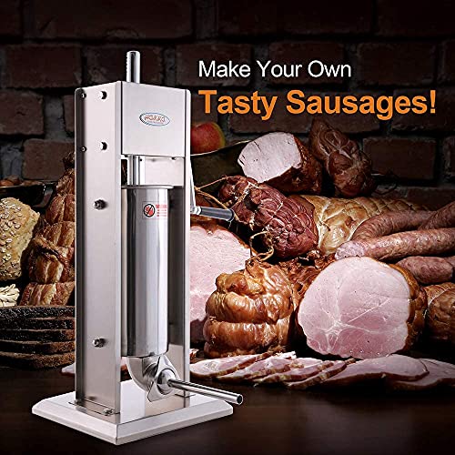 Hakka 15 Lb/7 L Sausage Stuffer 2 Speed Stainless Steel Vertical Sausage Maker
