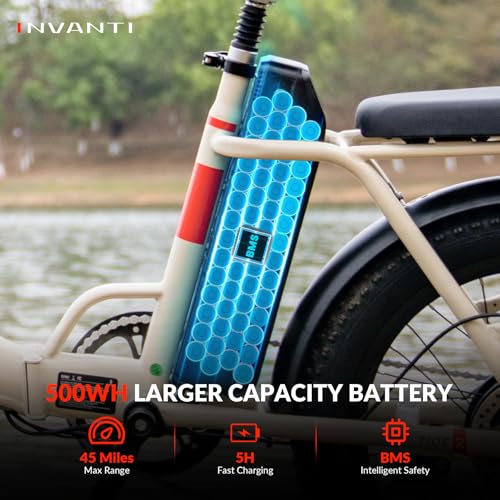 Folding Electric Bike, Peak 1000W Ebikes for Adults, 25Mph Top Speed 45Miles 20" Step-Thru Fat Tire Electric Bike with Rear Rack,7-Speed,Front Suspension