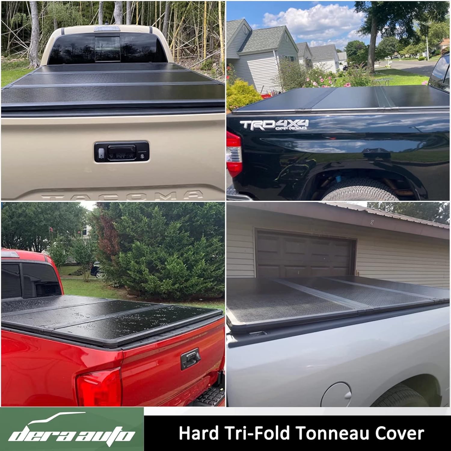 Dera Auto Hard Tri-Fold Truck Bed Cover Fits 2015-2022 F150, Styleside 5.5ft/67.1in Bed Tonneau Cover
